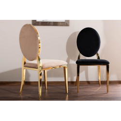 Nowoczesne krzesło King Velvet złoty stelaż/beżowy Bluvel 28