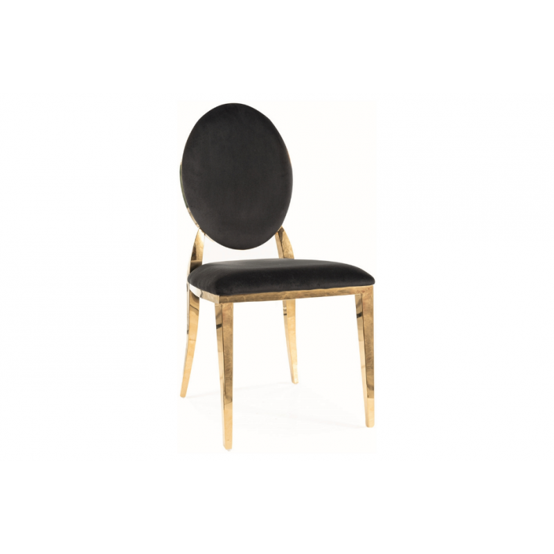 Nowoczesne krzesło King Velvet złoty stelaż/czarny Bluvel 19