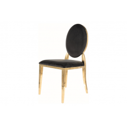 Nowoczesne krzesło King Velvet złoty stelaż/czarny Bluvel 19