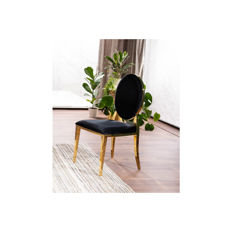 Nowoczesne krzesło King Velvet złoty stelaż/czarny Bluvel 19