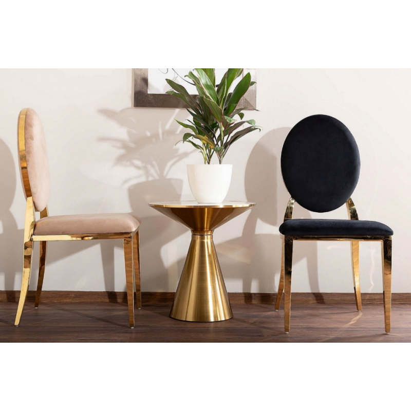 Nowoczesne krzesło King Velvet złoty stelaż/czarny Bluvel 19