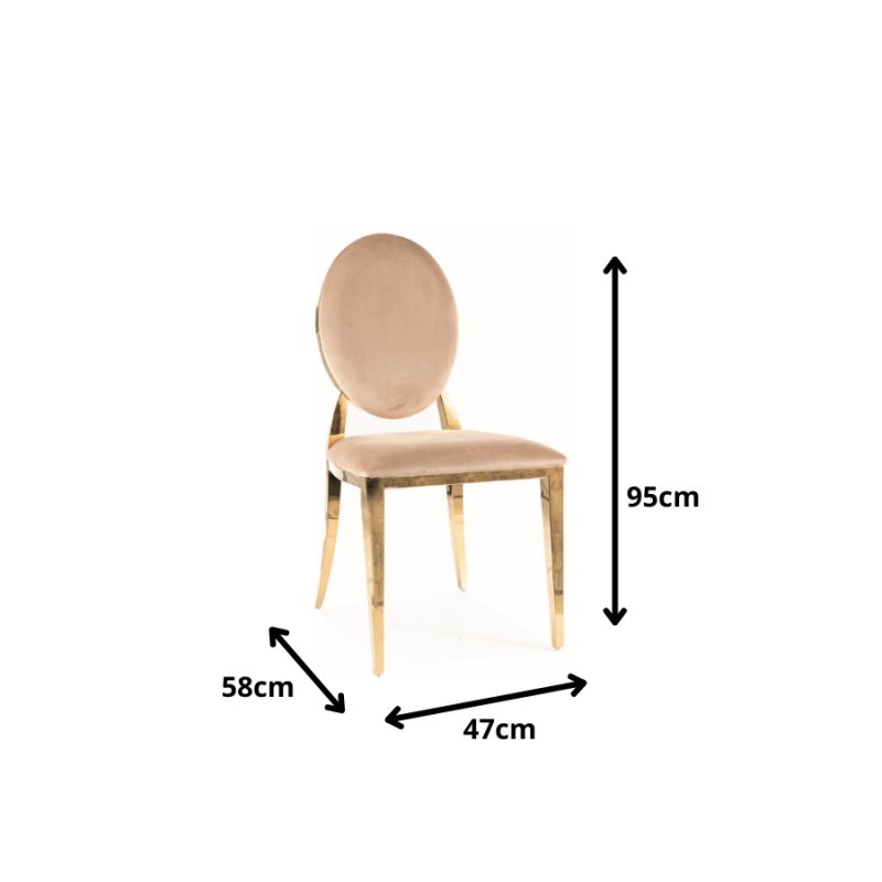 Nowoczesne krzesło King Velvet złoty stelaż/beżowy Bluvel 28