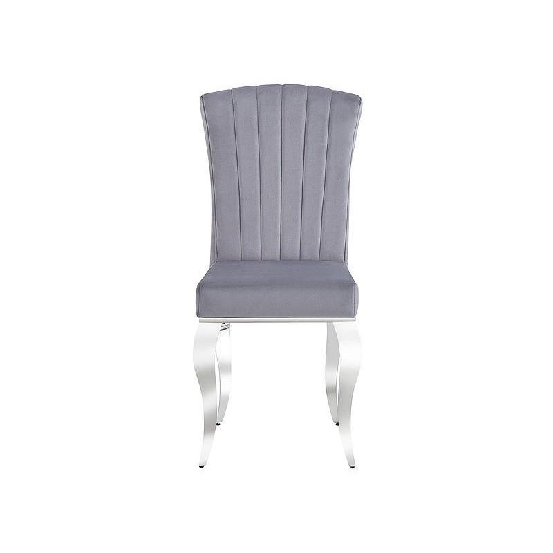 Nowoczesne krzesło Prince Velvet chrom/szary tap. 195