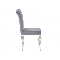 Nowoczesne krzesło Prince Velvet chrom/szary tap. 195