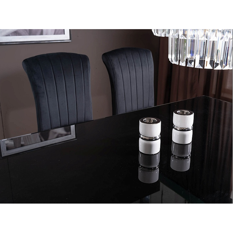 KRZESŁO PRINCE VELVET CHROM/CZARNY TAP. 186