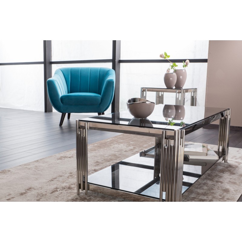 ŁAWA FOSSIL A SZKŁO DYMIONE/SREBRNY 120X60