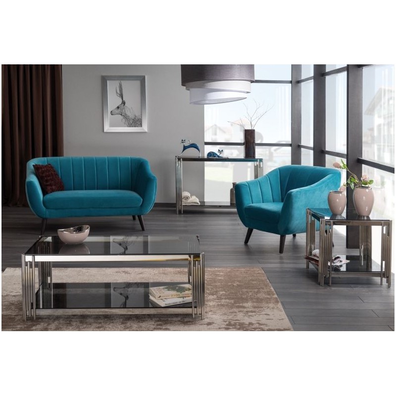 ŁAWA FOSSIL A SZKŁO DYMIONE/SREBRNY 120X60