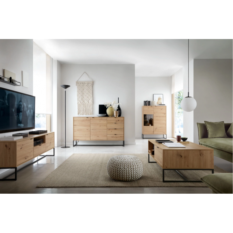 Kompaktowa komoda z kolekcji Amber meble Piaski dąb