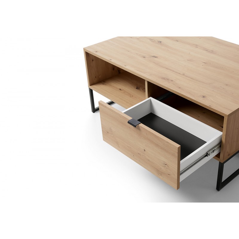 Stolik kawowy z kolekcji Amber meble Piaski dąb artisan/czarny