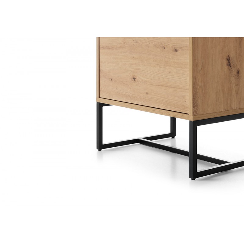 Wysoka witryna z kolekcji Amber meble Piaski dąb artisan/czarny