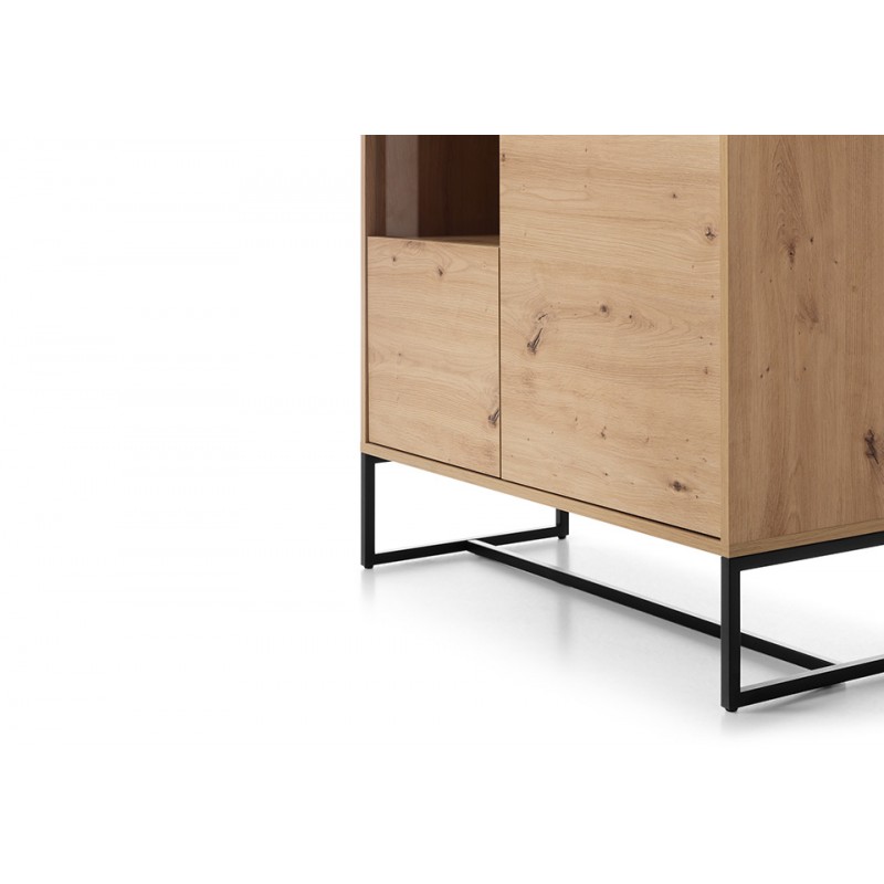 Witryna z kolekcji Amber meble Piaski dąb artisan/czarny