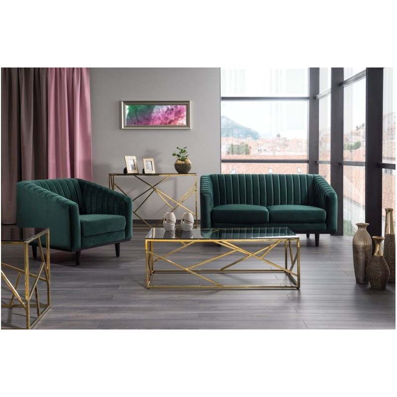 ŁAWA ESCADA A SZKŁO DYMIONE/ZŁOTY 120X60