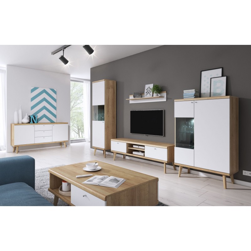 Półka Primo 107 P107 dąb riviera/biały Piaski