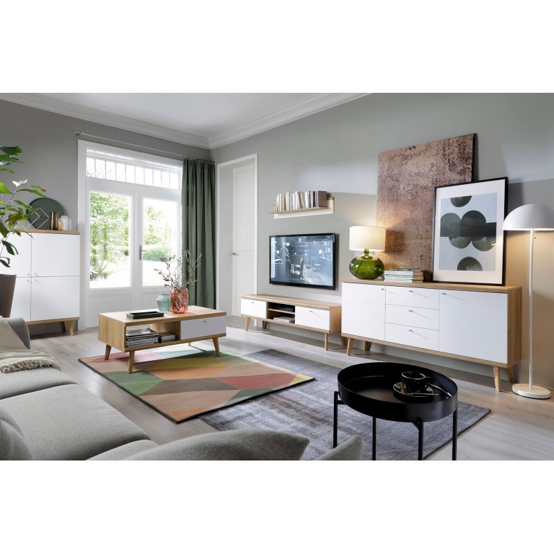 Półka Primo 107 P107 dąb riviera/biały Piaski