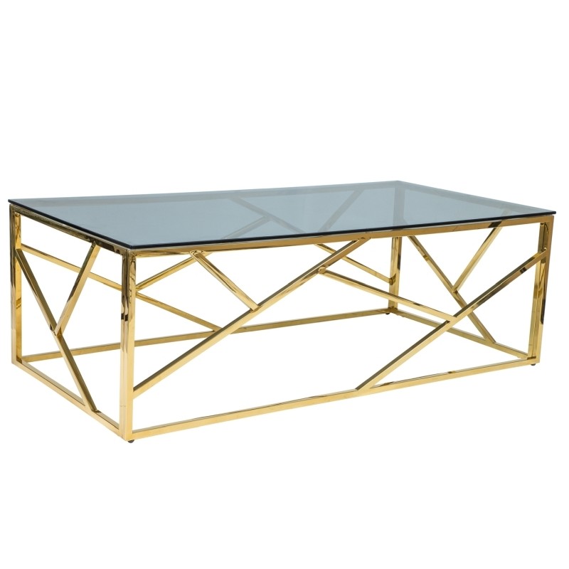 ŁAWA ESCADA A SZKŁO DYMIONE/ZŁOTY 120X60