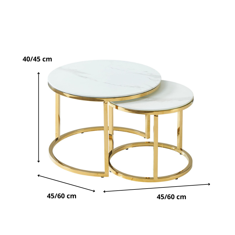 ŁAWA MUSE II BIAŁY EFEKT MARMURU/ZŁOTY (ZESTAW)