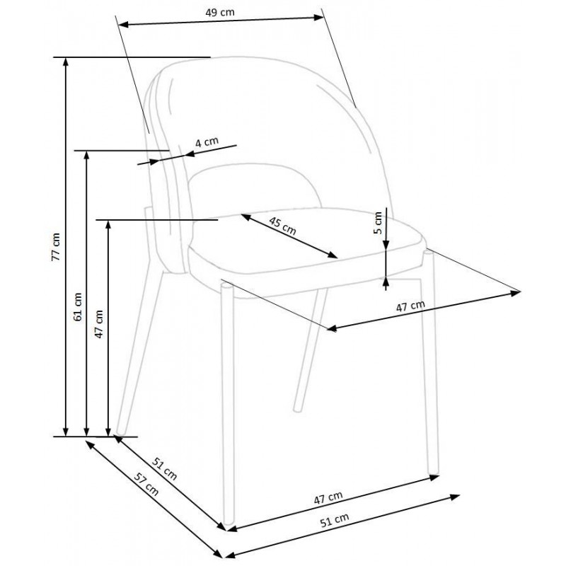Zestaw krzeseł (4szt.) tapicerowanych Cherry Blossom szary