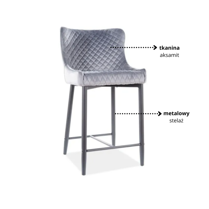 Hoker Colin B H-2 Velvet czarny stelaż/czarny Bluvel 19