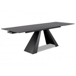 Rozkładany stół Salvadore Ceramic szary marmur/czarny mat (160-240)x90