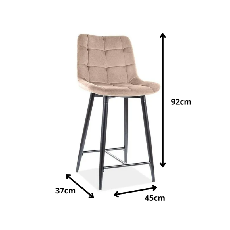 Półhoker Chic H-2 Velvet czarny stelaż/beżowy Bluvel 28