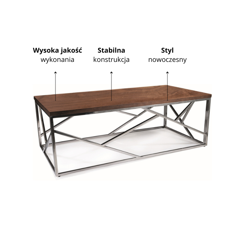 ŁAWA ESCADA A ORZECH/SREBRNY 120X60