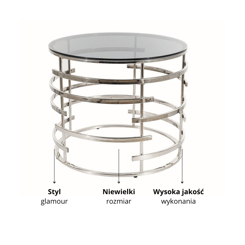 ŁAWA LIVIA SZKŁO DYMIONE/SREBRNY FI 60