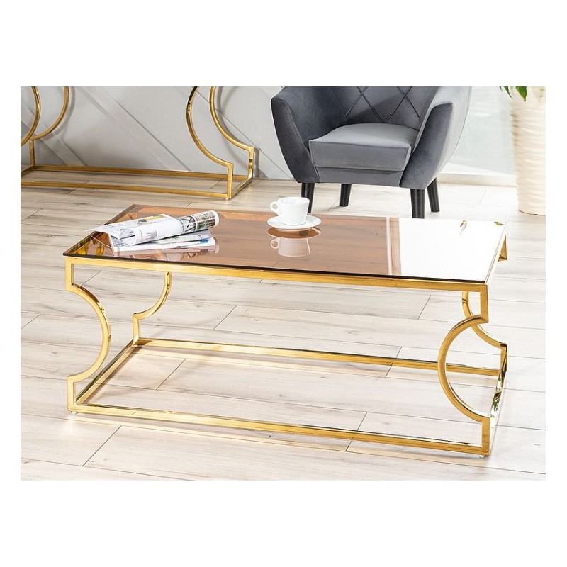 ŁAWA KENZO A SZKŁO DYMIONE BURSZTYNOWE/ZŁOTY 120X60