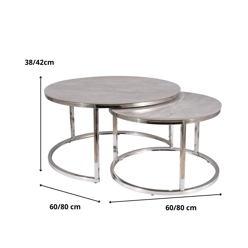 ŁAWA PORTAFINO B SZARY FI80 FI60/ CHROM ZESTAW