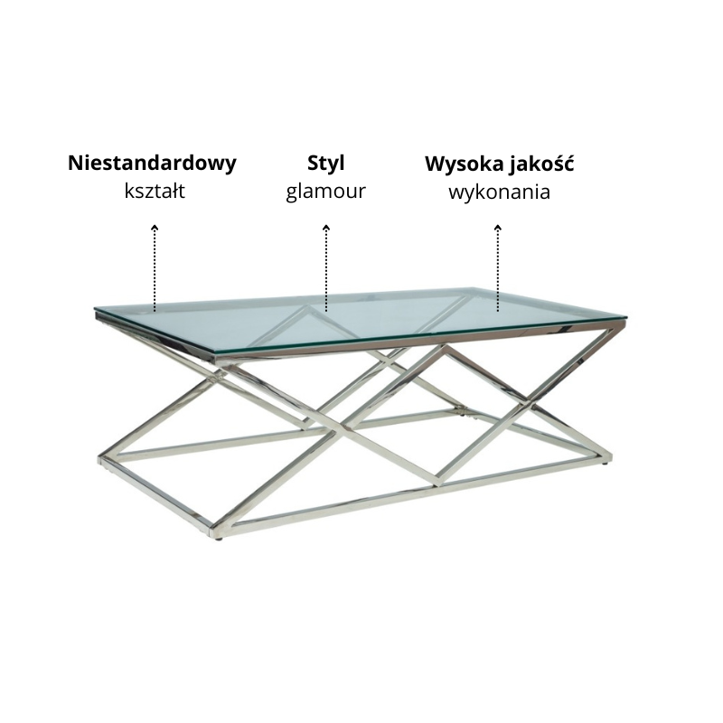 ŁAWA ZEGNA A TRANSPARENTNY/SREBRNY 120X60