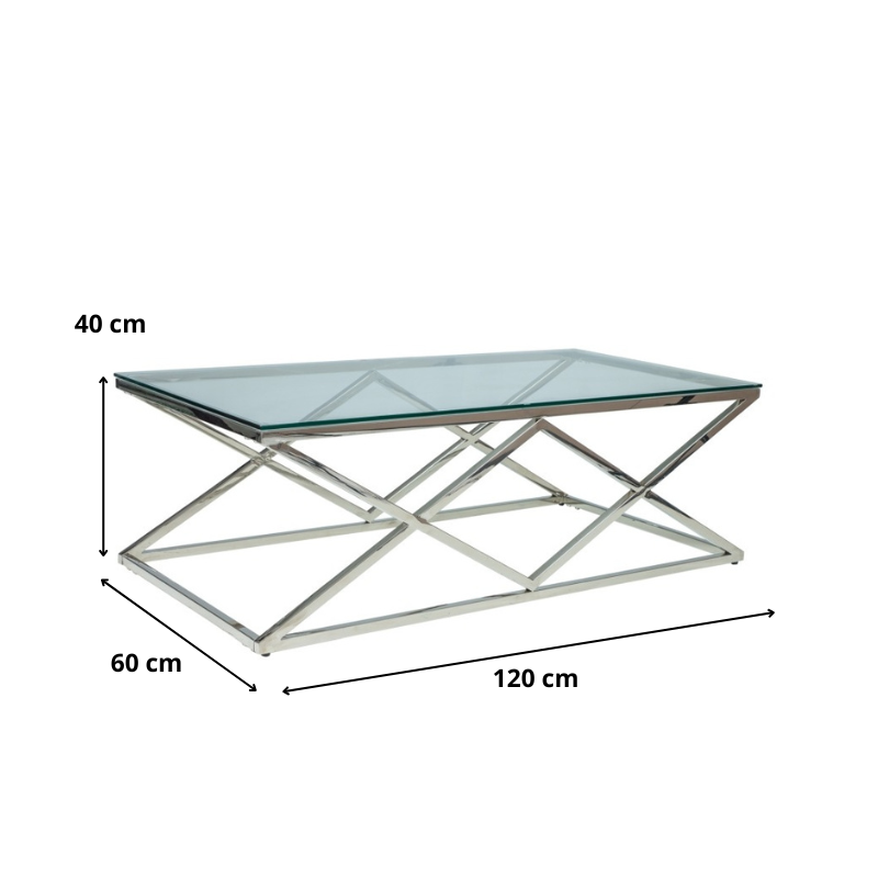 ŁAWA ZEGNA A TRANSPARENTNY/SREBRNY 120X60