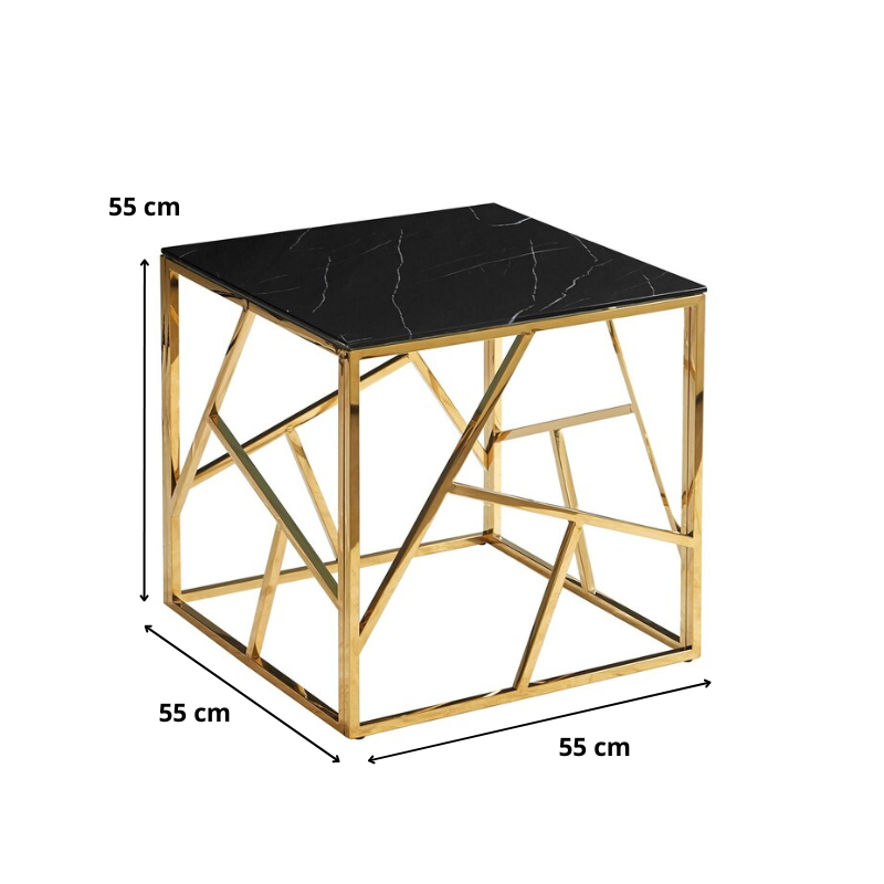 ŁAWA ESCADA B II CZARNY EFEKT MARMURU/ZŁOTY 55X55