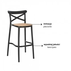 Krzesło barowe Alisson czarne