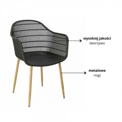 Krzesło Angelina czarne/naturalne