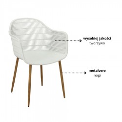 Krzesło Angelina białe/naturalne