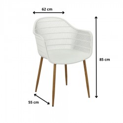 Krzesło Angelina białe/naturalne