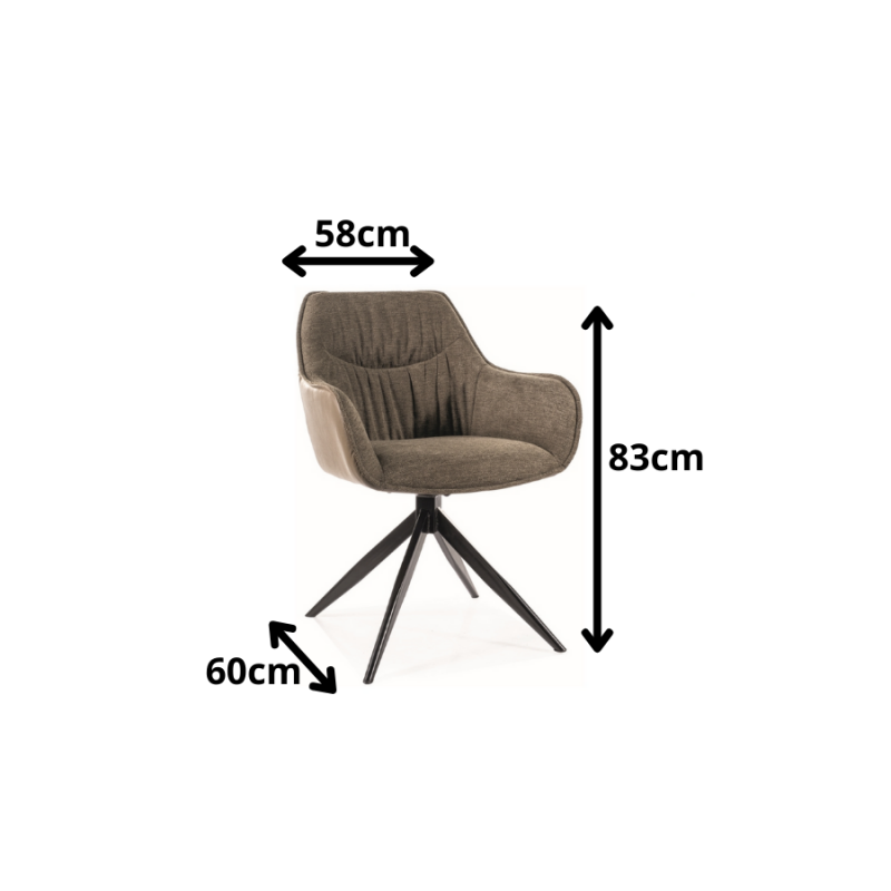 KRZESŁO SEMPRE BREGO/BUFFALO CZARNY STELAŻ / OLIWKA 77 / OLIWKA
