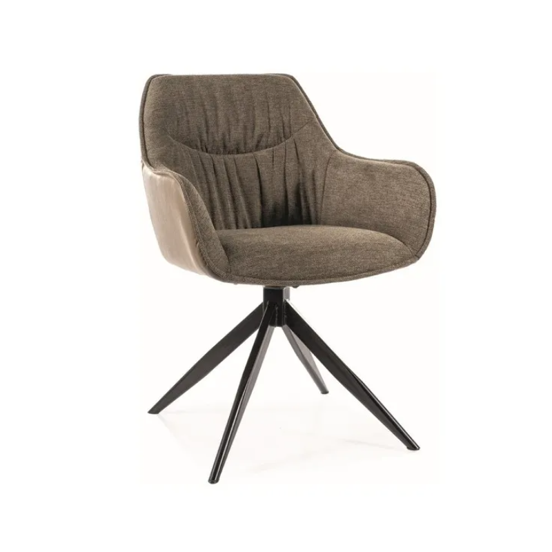 KRZESŁO SEMPRE BREGO/BUFFALO CZARNY STELAŻ / OLIWKA 77 / OLIWKA