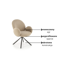 Krzesło K498 Beżowy HALMAR Krzesło K498 Beżowy HALMAR