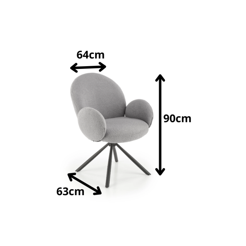 Krzesło tapicerowane K498 Popielaty HALMAR