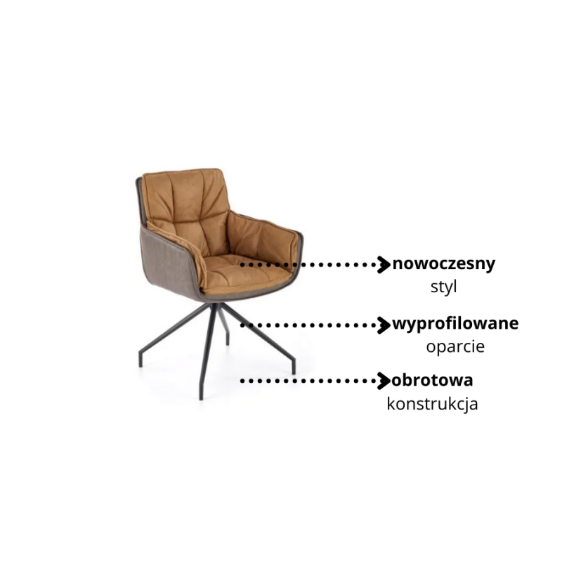 Krzesło Granada brązowy / ciemny brąz