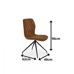 Krzesło Tapicerowane do Jadalni K237 Brązowe Ekoskóra Pikowane