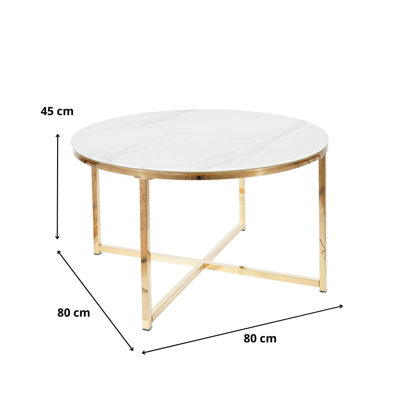 ŁAWA SALMA BIAŁY EFEKT MARMURU/ZŁOTY FI 80