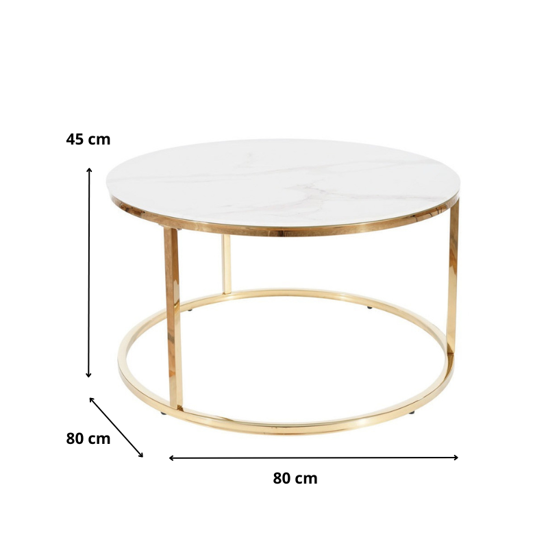 ŁAWA SABINE BIAŁY EFEKT MARMURU/ZŁOTY FI 80