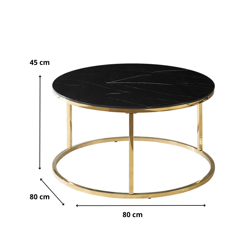 ŁAWA SABINE CZARNY EFEKT MARMURU/ZŁOTY FI 80