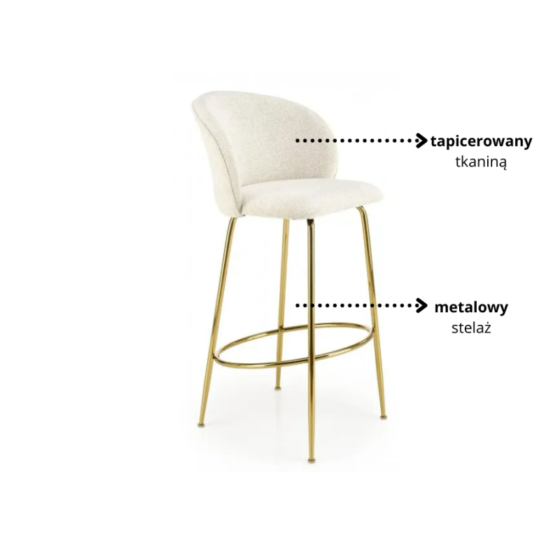 Hoker H116 kremowy/ złoty stelaż