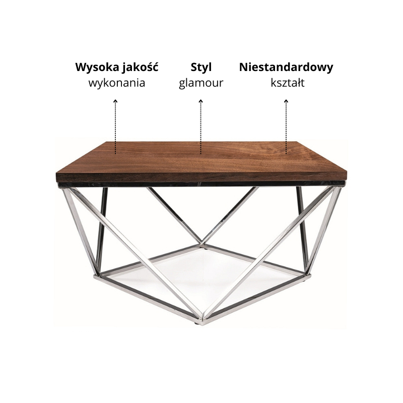 ŁAWA SILVER A ORZECH/SREBRNY 80X80