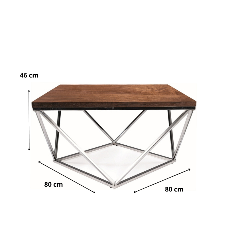 ŁAWA SILVER A ORZECH/SREBRNY 80X80