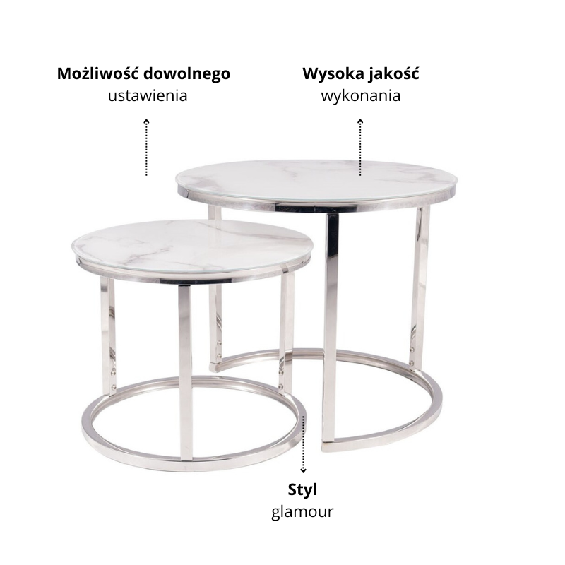 ŁAWA ATLANTA B II BIAŁY EFEKT MARMURU / CHROM ZESTAW