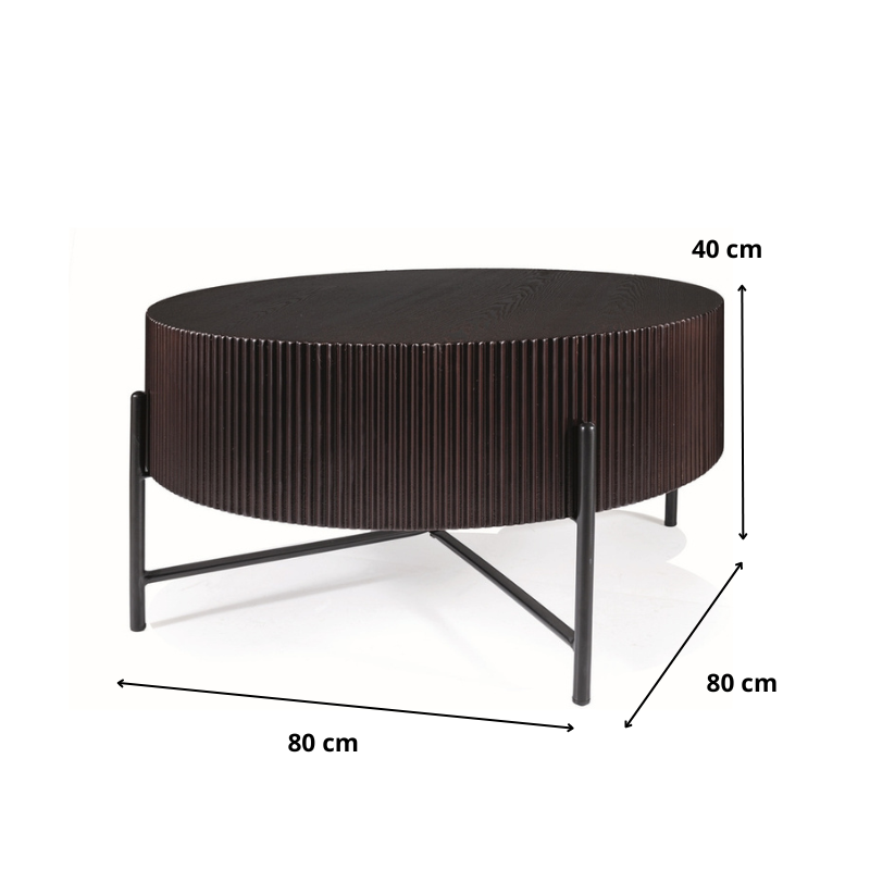 ŁAWA TUCA CIEMNY ORZECH/CZARNY FI 80X40