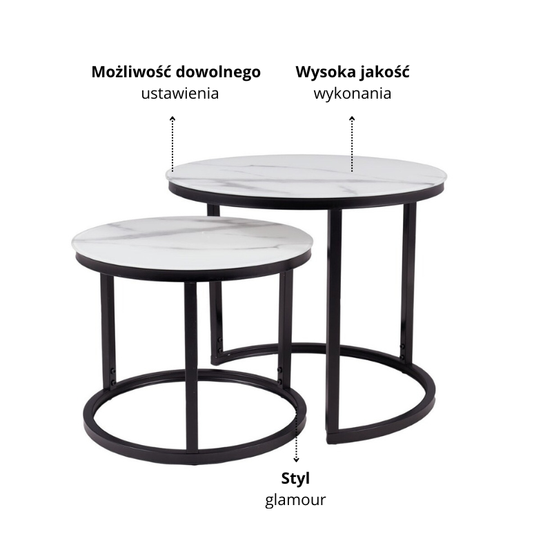 ŁAWA ATLANTA C BIAŁY MAT EFEKT MARMURU / CZARNY MAT ZESTAW